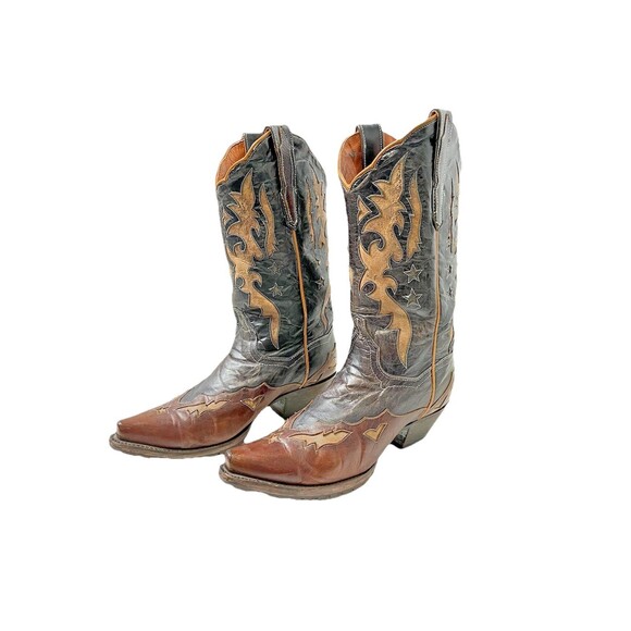 Dan Post Amelia Western Boots Size 8M Snip Toe Cowboy Cowgirl Chocolate Brown - Picture 1 of 10